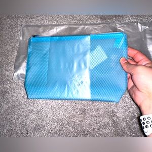 NWT light blue cosmetic bag purse wallet